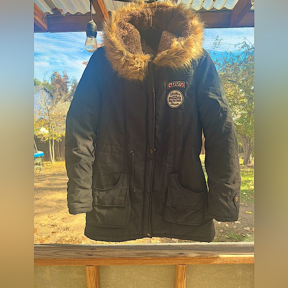 Warm Black parka jacket